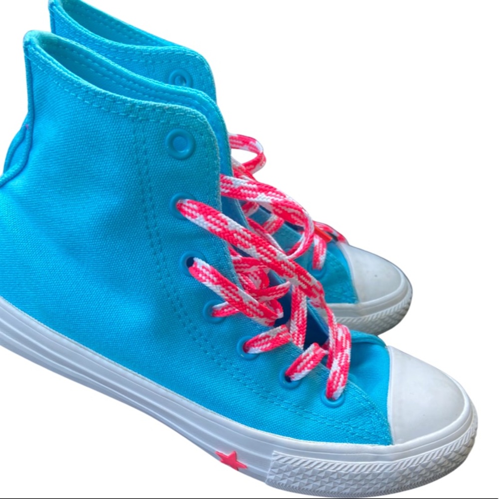 Vibrant Blue & Pink Converse All-Star Sneakers